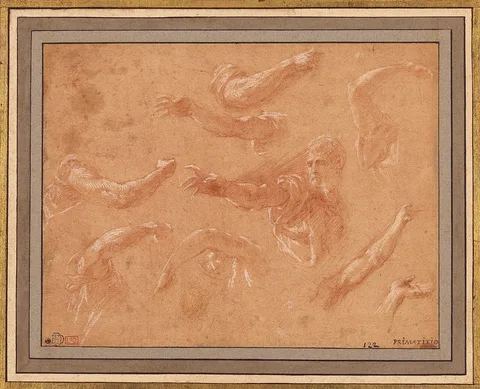 Francesco Primaticcio, Study of God the Father with Angels