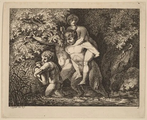Salomon Gessner, Satyr Carrying a Nymph