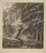 Salomon Gessner, Wooded Landscape with a Pollarded Tree