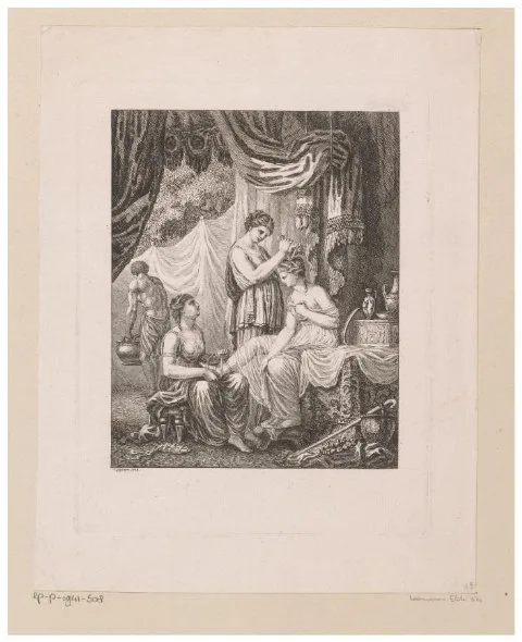 Salomon Gessner, Alcina wordt geholpen bij haar toilet