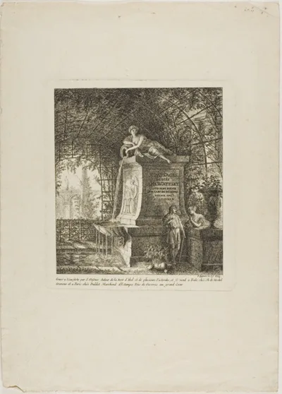 Salomon Gessner, The Trellised Fountain, frontispiece from Paysages Dédiés à M. Warelet