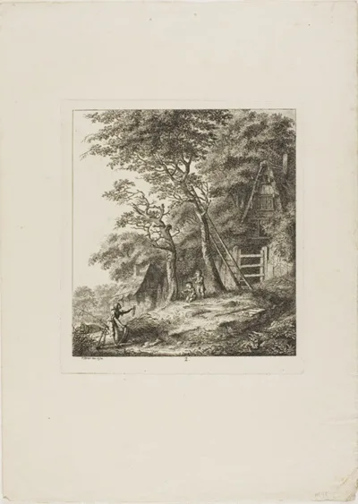 Salomon Gessner, Fishermen with Children, plate two from Paysages Dédiés à M. Warelet