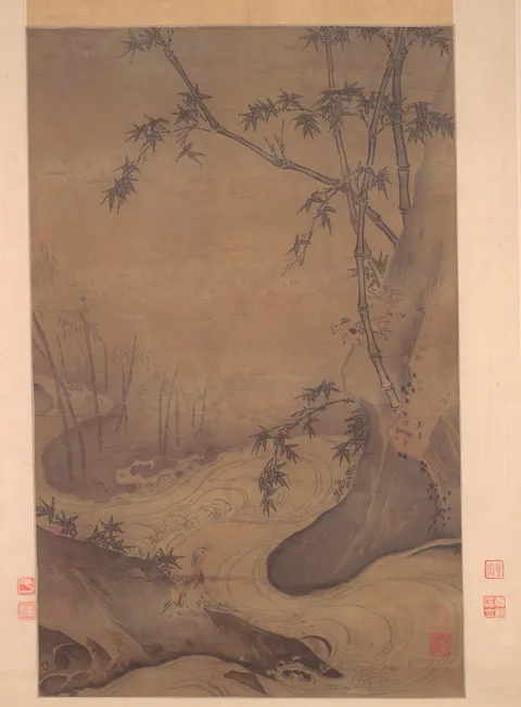 Ma Yuan, Bamboo and Ducks by a Rushing Stream