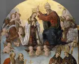 Alonso Berruguete, Coronation of Mary with Saints Jerome, Francis of Assisi, Bonaventura and Louis of Toulouse