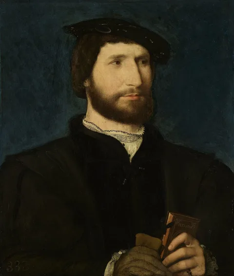 Jean Clouet, Portrait of a Man Holding a Volume of Petrarch
