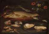 Clara Peeters, Still life with fish, oysters and shrimps
