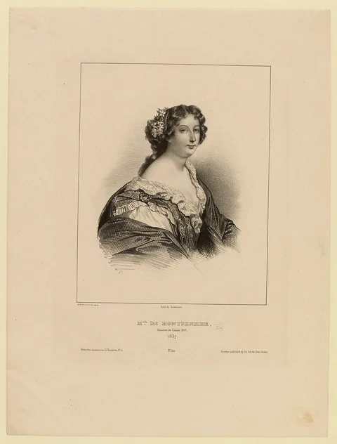Achille Devéria, Mademoiselle de Montpensier, cousine de Louis XIV, 1657, N°20.