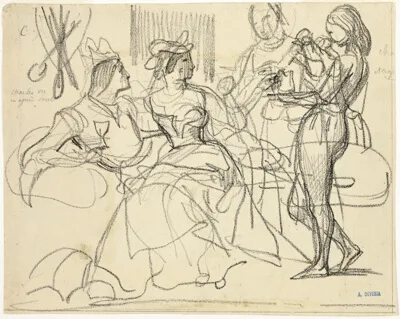 Achille Devéria, Study