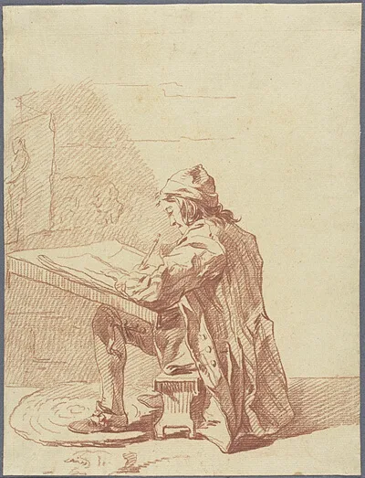 François-André Vincent, An Artist Sketching in His Studio