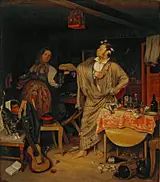Pavel Fedotov, "The fresh cavalier." The 'morning after' of an official who has received his first state order