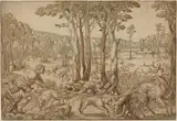 Bernard van Orley, The Hunts of Maximilian: The Stag Hunt (August)