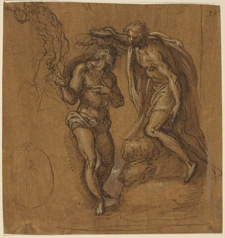 Palma il Giovane, Sketch for a Baptism of Christ