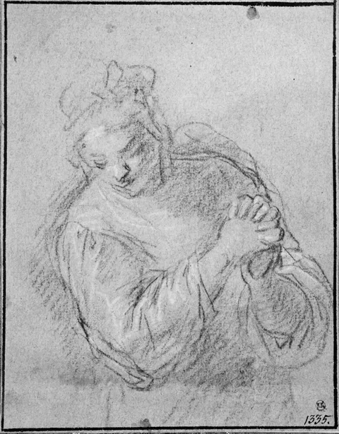 Palma il Giovane, Woman with Clasped Hands, Semi-profile Right