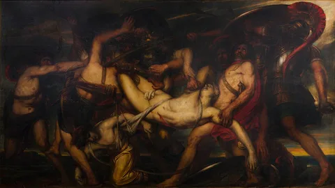 Antoine Wiertz, The Greeks and the Trojans Fighting over the Body of Patroclus
