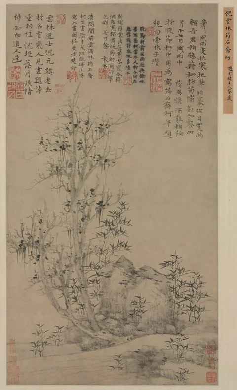 Ni Zan, Bamboo, Rock, and Tall Tree