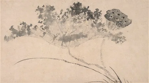 Shen Zhou, Lotus Flower and Pod