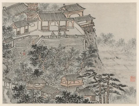 Shen Zhou, The Five Sages Terrace, from Twelve Views of Tiger Hill, Suzhou