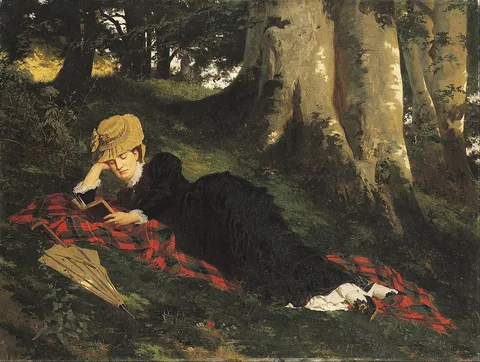 Gyula Benczúr, Woman Reading in a Forest