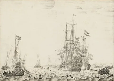 Willem van de Velde the Elder, Dutch Ships near the Coast