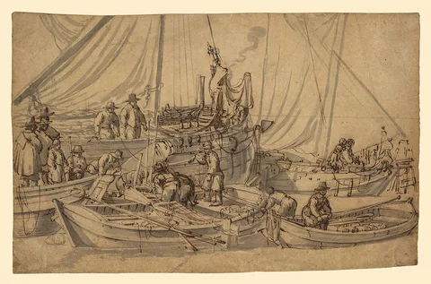 Willem van de Velde the Elder, Figures on Board Small Merchant Vessels