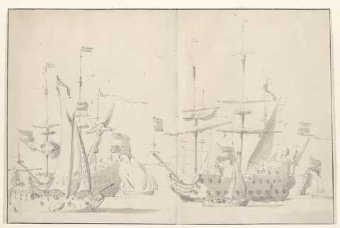 Willem van de Velde the Elder, Warship and Smaller Sailboats