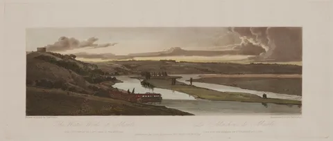 Thomas Girtin, A Selection of Twenty of the Most Picturesque Views in Paris: The Water Works at Marli, and St. Germain en Laye seen in the distance