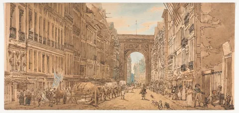 Thomas Girtin, A Selection of Twenty of the Most Picturesque Views in Paris:  View of the Gate of St. Denis taken from the Suburbs