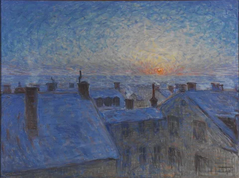 Eugène Jansson, Sunrise over the Rooftops. Motif from Stockholm