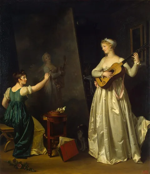 Marguerite Gérard, Artist Painting a Portrait of a Musician