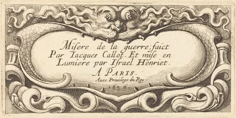 Abraham Bosse, Title Page for Callot's "The Small Miseries of War"