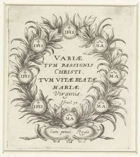 Abraham Bosse, Titelprent voor reeks scènes uit het Lijdensverhaal en scènes uit het leven van Maria