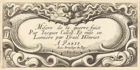 Abraham Bosse, Title Page for Callot's "The Small Miseries of War"