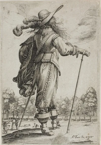 Abraham Bosse, Man with a Cane, seen from behind, from The Garden of French Nobility