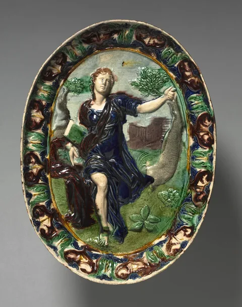 Bernard Palissy, Oval Dish Depicting Cumaean Sibyl