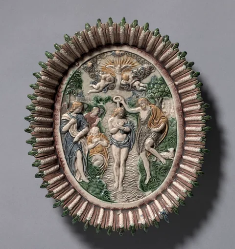 Bernard Palissy, Plate Depicting the Baptism of Christ
