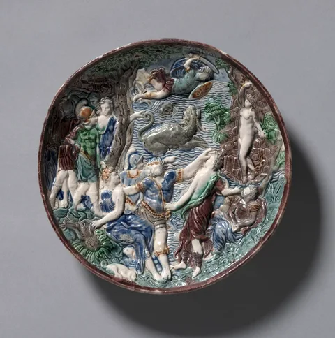 Bernard Palissy, Circular Plate with Perseus and Andromeda