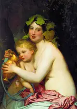 Fyodor Bruni, Bacchante Plying a Cupid with Wine