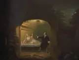 Benjamin Wilson, David Garrick and George Anne Bellamy in "Romeo and Juliet", Act V, Scene iii