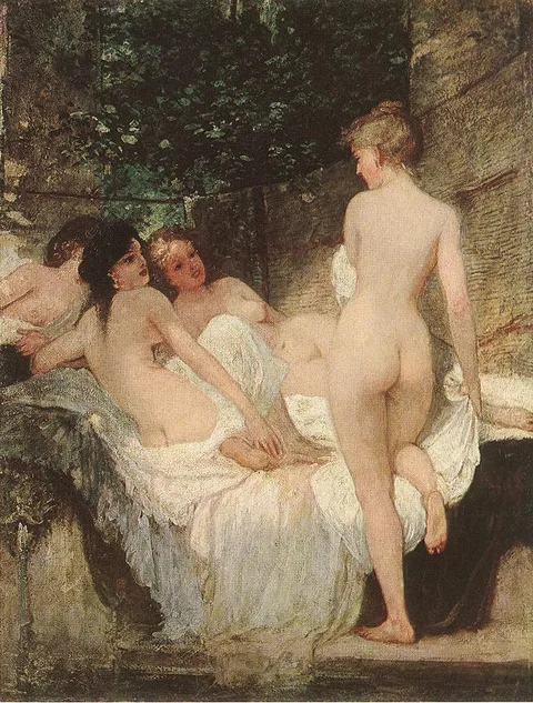 Károly Lotz, After Bathing