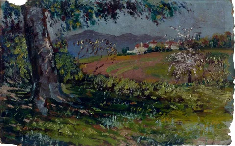 Isaac Rosenberg, Landscape with Flowering Trees