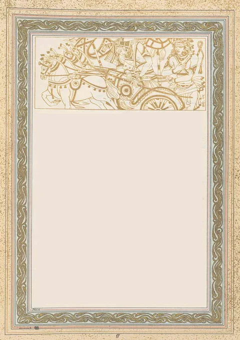 Nandalal Bose, Srikrishna propounding Gita to Arjuna