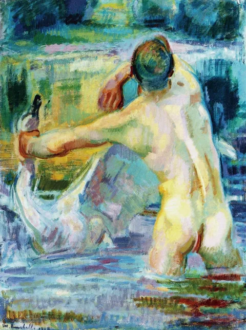 Magnus Enckell, Man and swan
