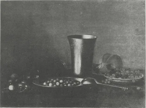 Juan Sánchez Cotán, Signed still life with Dutch engraved beaker, bread and berries