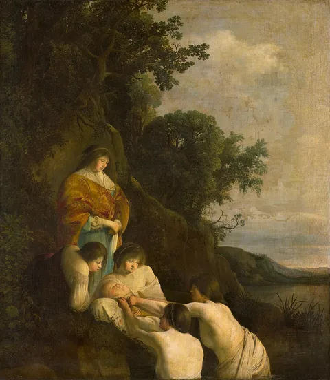 Paulus Bor, Pharao's daughter discovers Moses in the rush basket