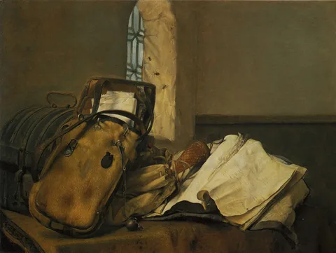 Paulus Bor, Travel Pouch and Documents on a Table