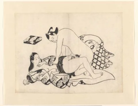 Torii Kiyonobu, Vrijend stel met kussen