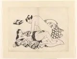 Torii Kiyonobu, Vrijend stel met kussen