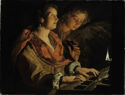 Matthias Stom, Saint Cecilia and the Angel
