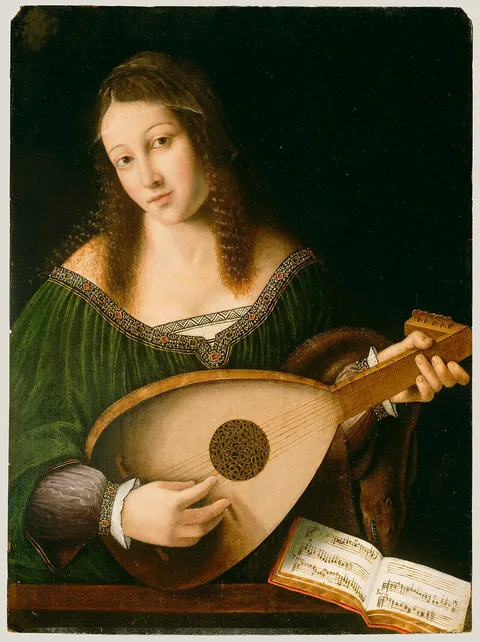 Bartolomeo Veneto, Lady Playing a Lute