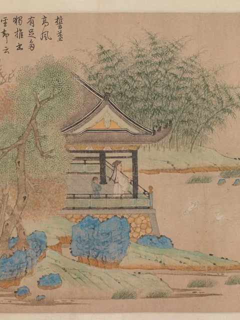 Qian Xuan, Wang Xizhi watching geese
